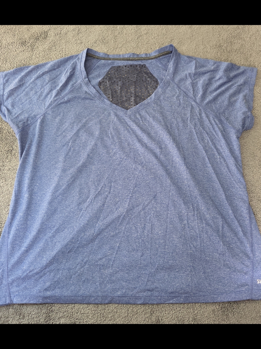 Spalding Heather Light Blue V-Neck Short Sleeve Tee